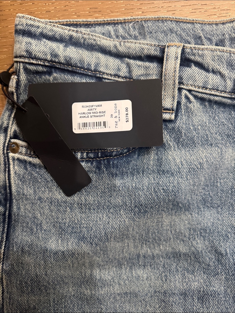 Rag & Bone The Harlow Mid-Rise Ankle Straight Jeans 29 NWT Light Wash - Picture 5 of 8